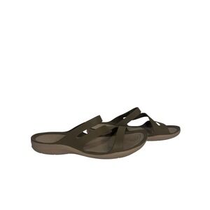 CROCS Womens 8 Lightweight Slide Sandals Open Toe Strappy Summer TAUPE
